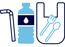 Illustration of single use plastics