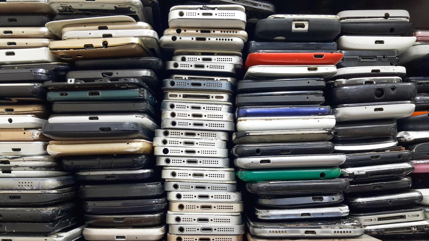A stack of cell phones