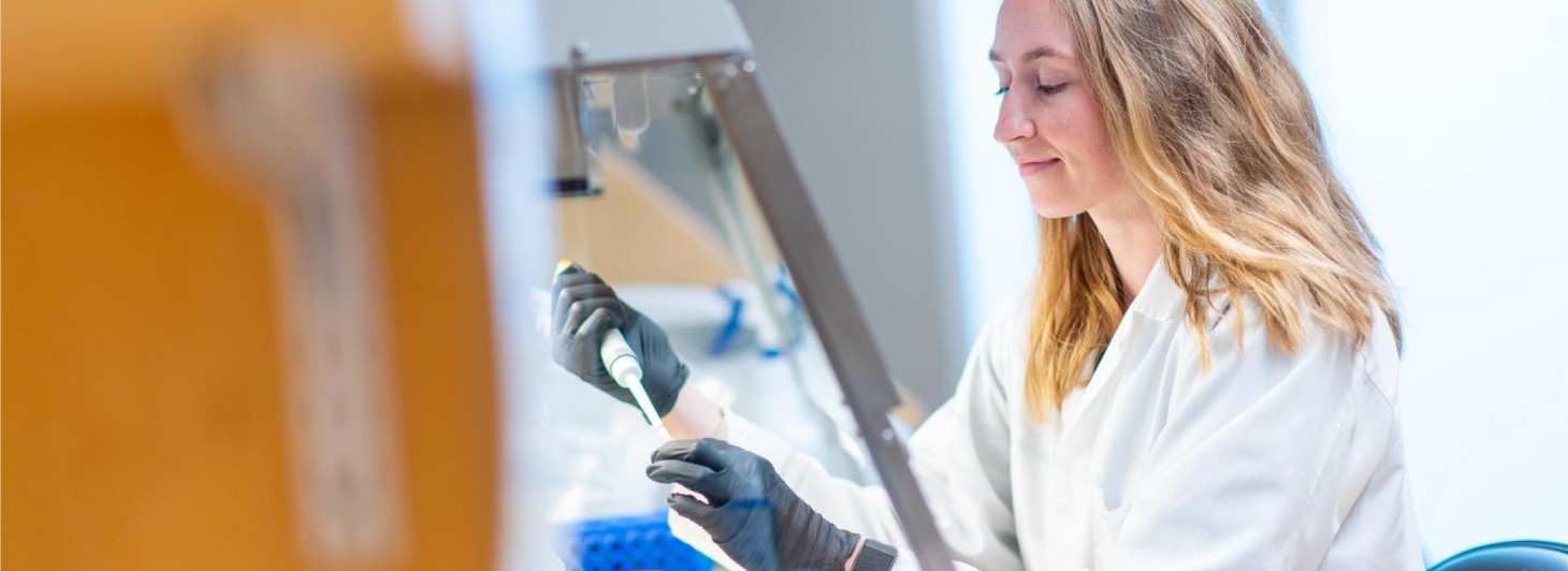 Dr. Anna Blakney in the lab