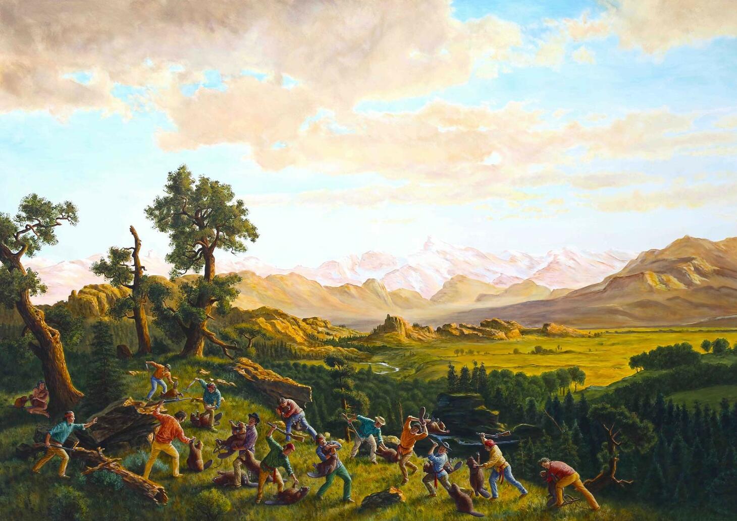 The Massacre of the Innocents. By Kent Monkman, 2015. Acrylic on canvas, 72” x 102”. Collection of John Bilton.