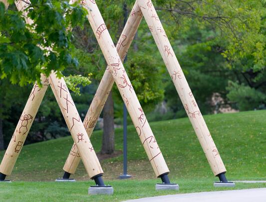 Public Art installation at UBC Okanagan by Les Louis
