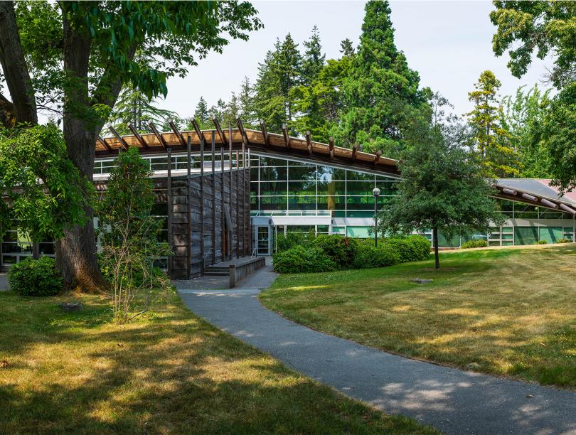 Exterior shot of First Nations Longhouse at UBC