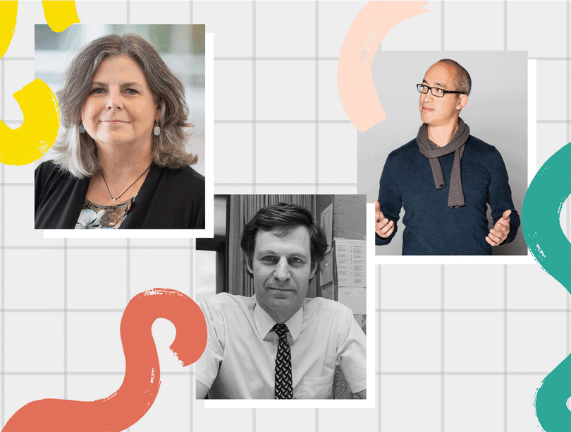 Gif of prof headshots — with 3 to 4 headshots per slide