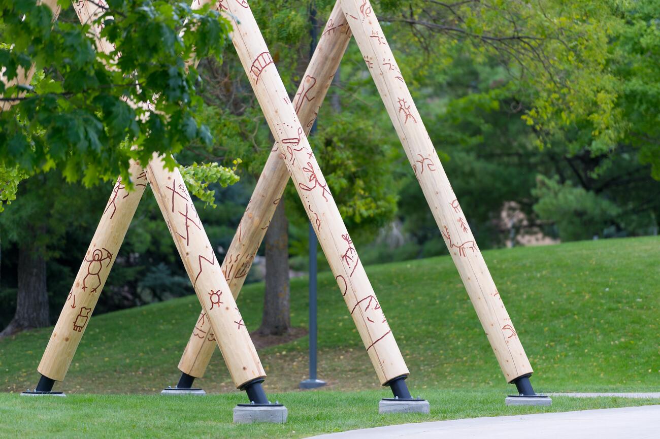 Public Art installation at UBC Okanagan by Les Louis