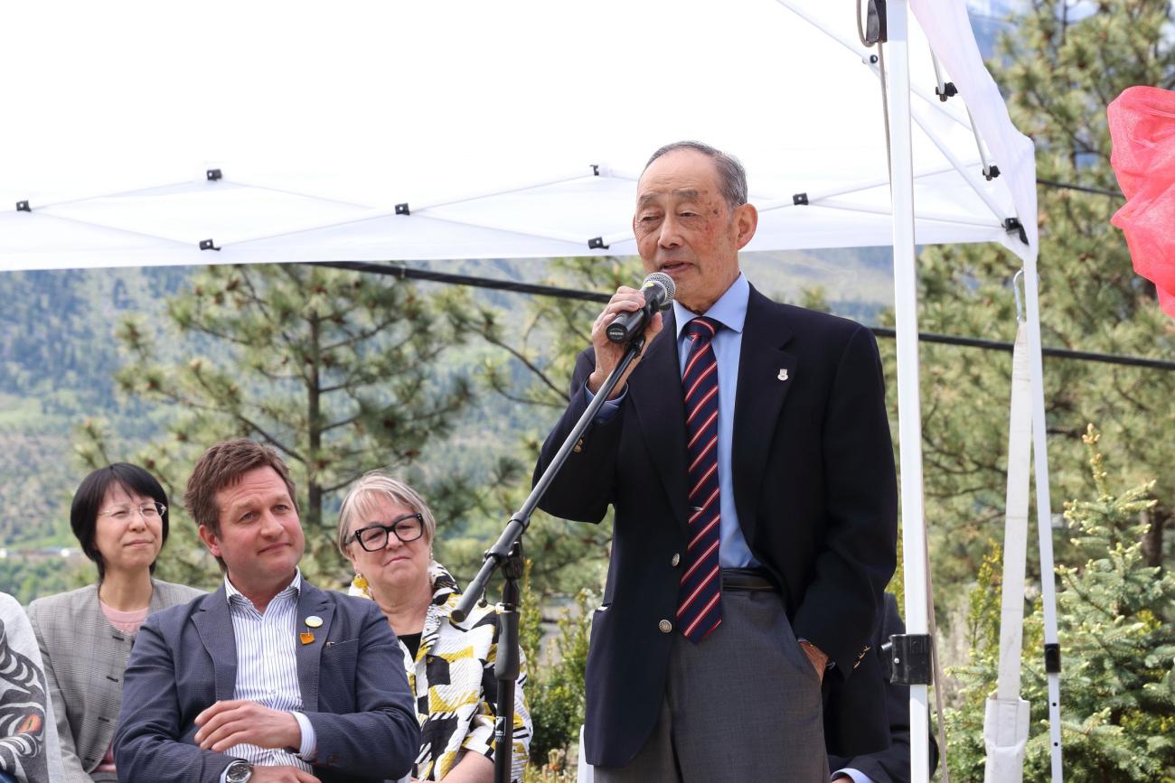 Dr. Aki Horii speaks at reopening of East Lillooet Memorial Garden