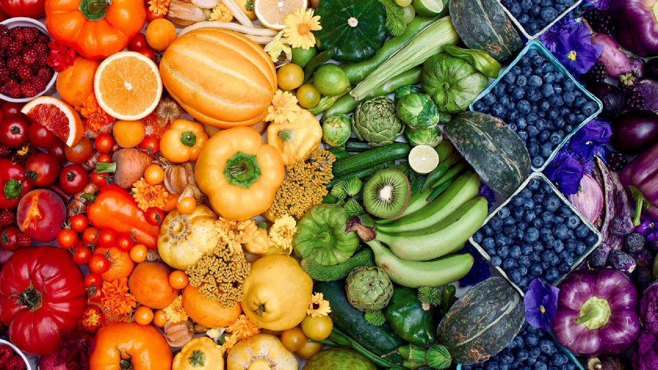 a photo of various fruits and vegetables