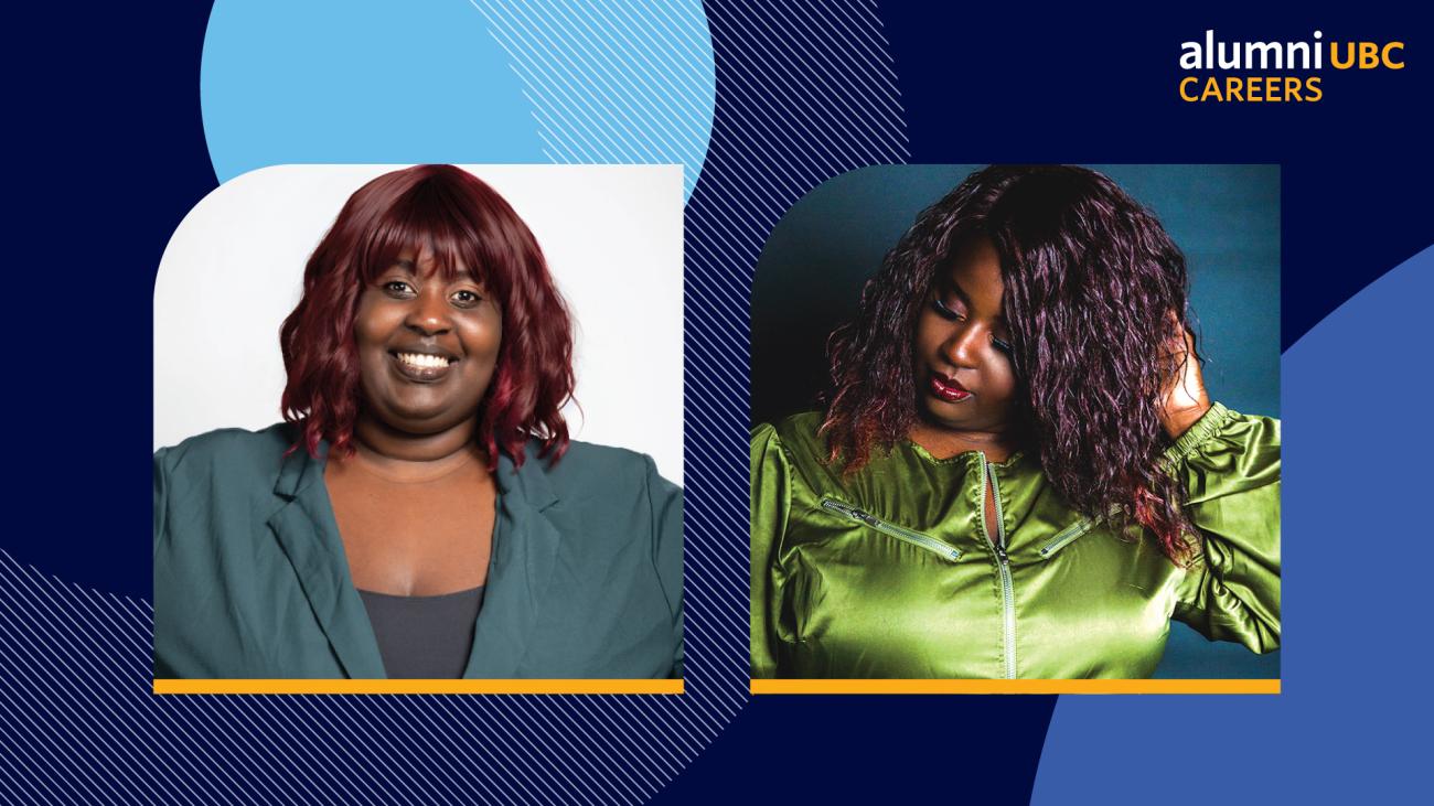Headshots of Diane Mutabaruka (left) and Missy D (right) on a blue background.