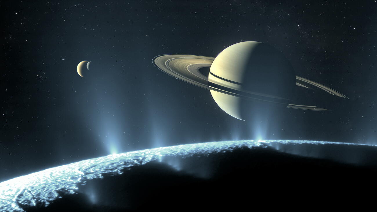 View of Saturn from one of its moons