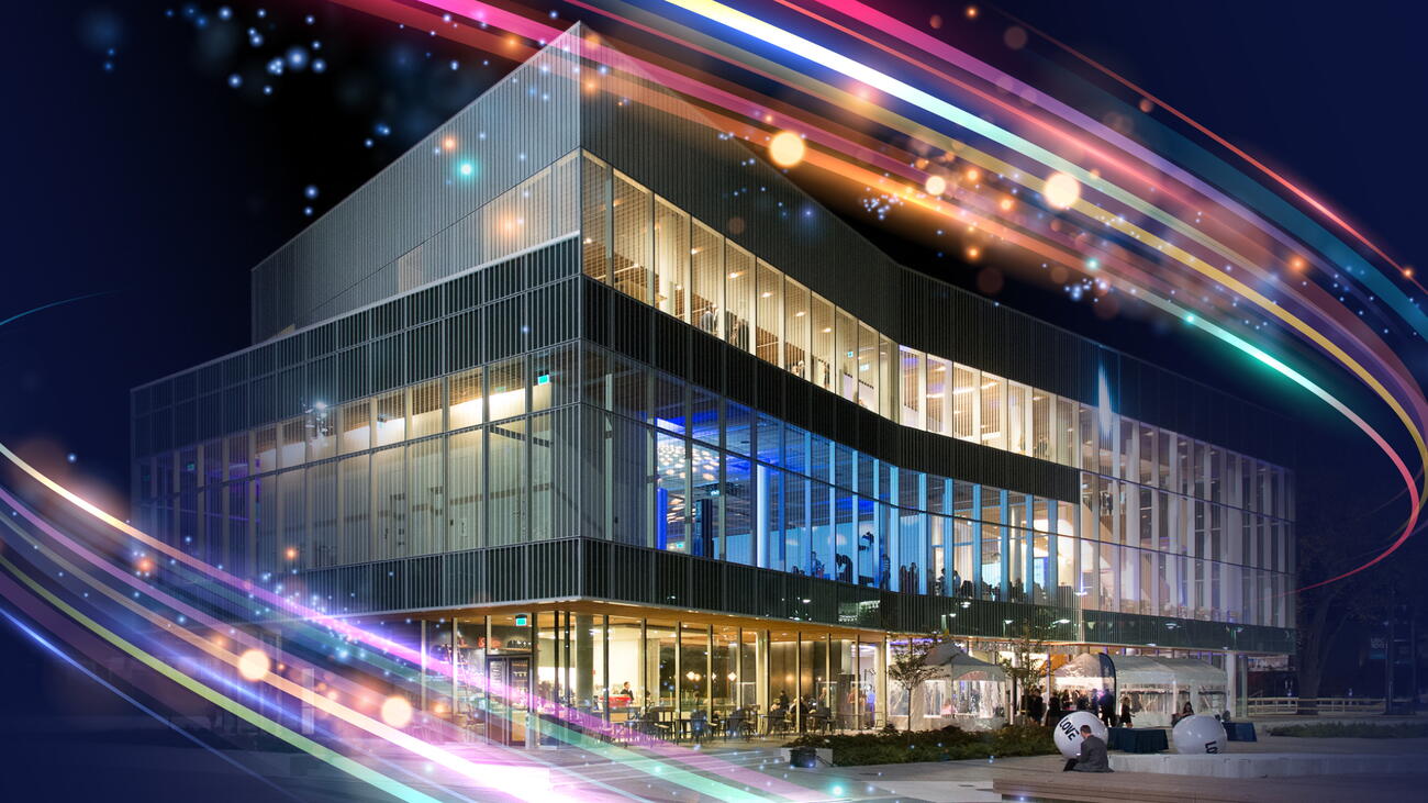 Robert H. Lee Alumni Centre at night