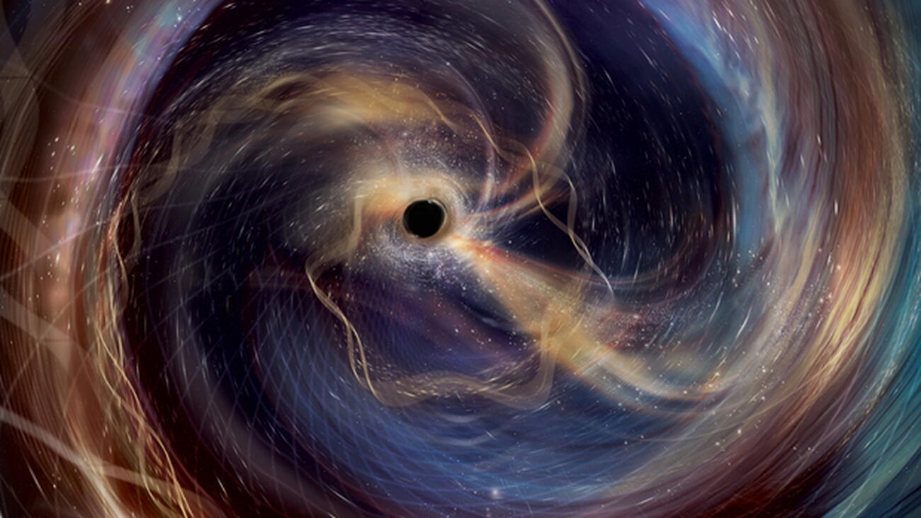 Artistic impression of a black hole in space