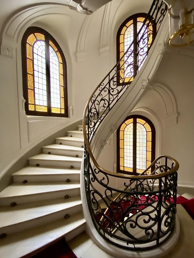 An ornate winding staircase