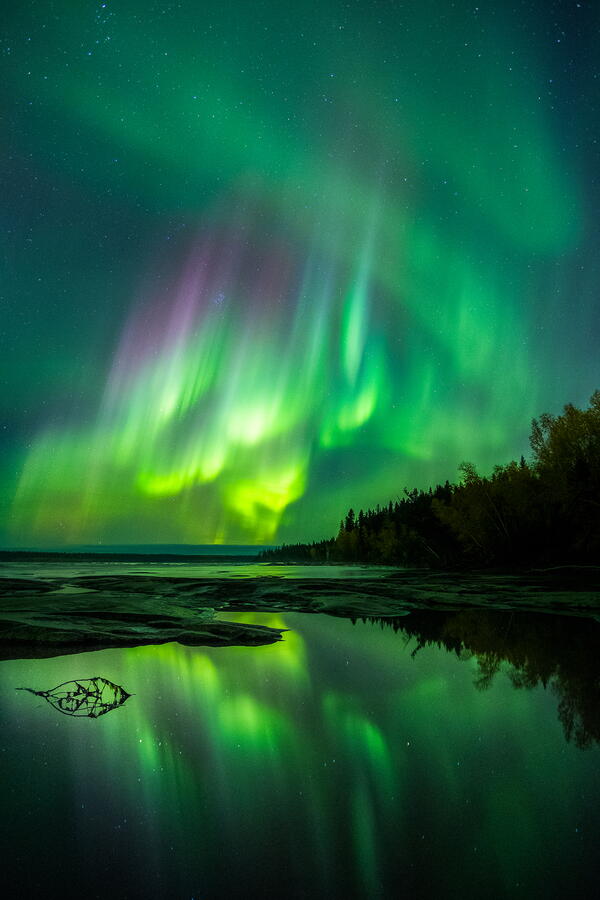 Northern Lights over the Des Nedhé (Slave) River