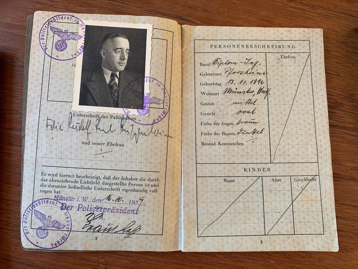 Passport opened to page with photo