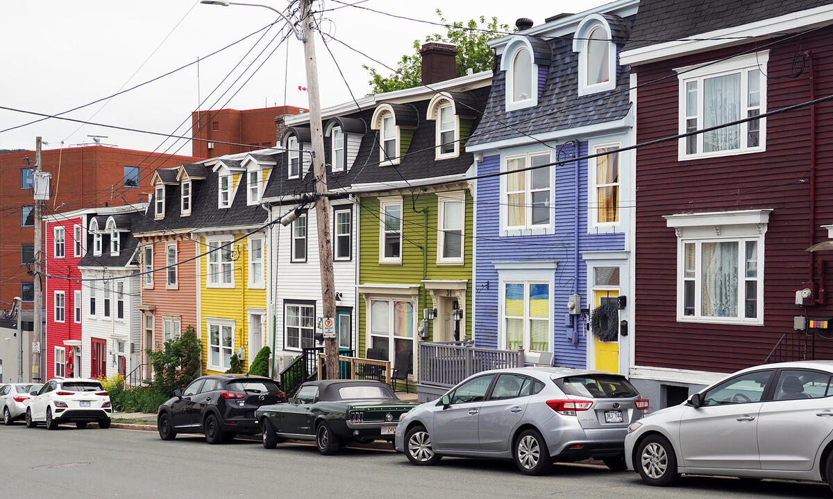 The colourful houses of downtown St. John's