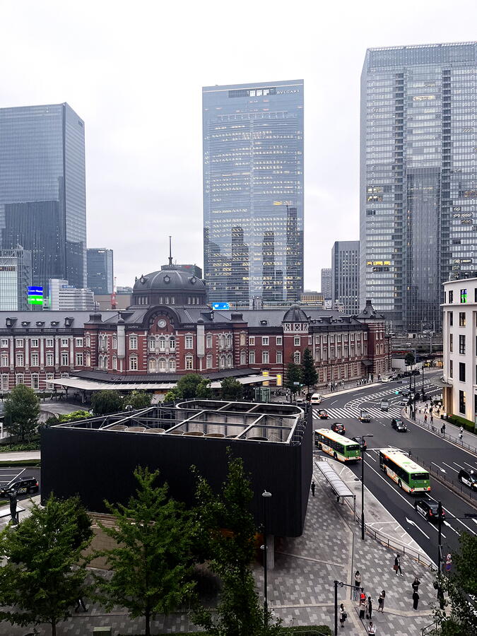 The area around Tokyo Station and Marunouchi, showing skyscrapers in the distance