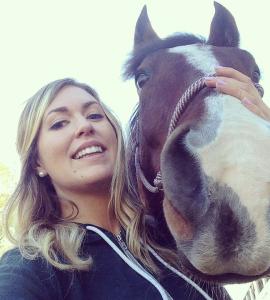 a headshot of Kendall with her horse