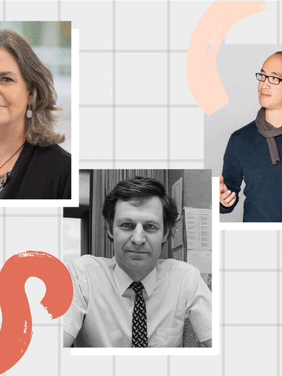 Gif of prof headshots — with 3 to 4 headshots per slide