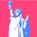 Pop art illustration of the Statue of Liberty